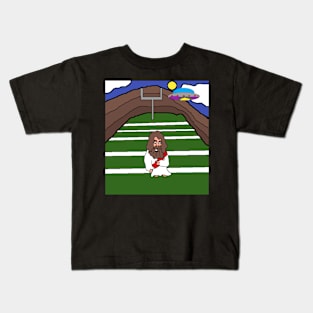 pixel art Jesus Christ UFO Football time Kids T-Shirt